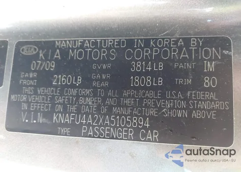 2010 Kia Forte Ex from USA, damaged, VIN KNAFU4A2XA5105894